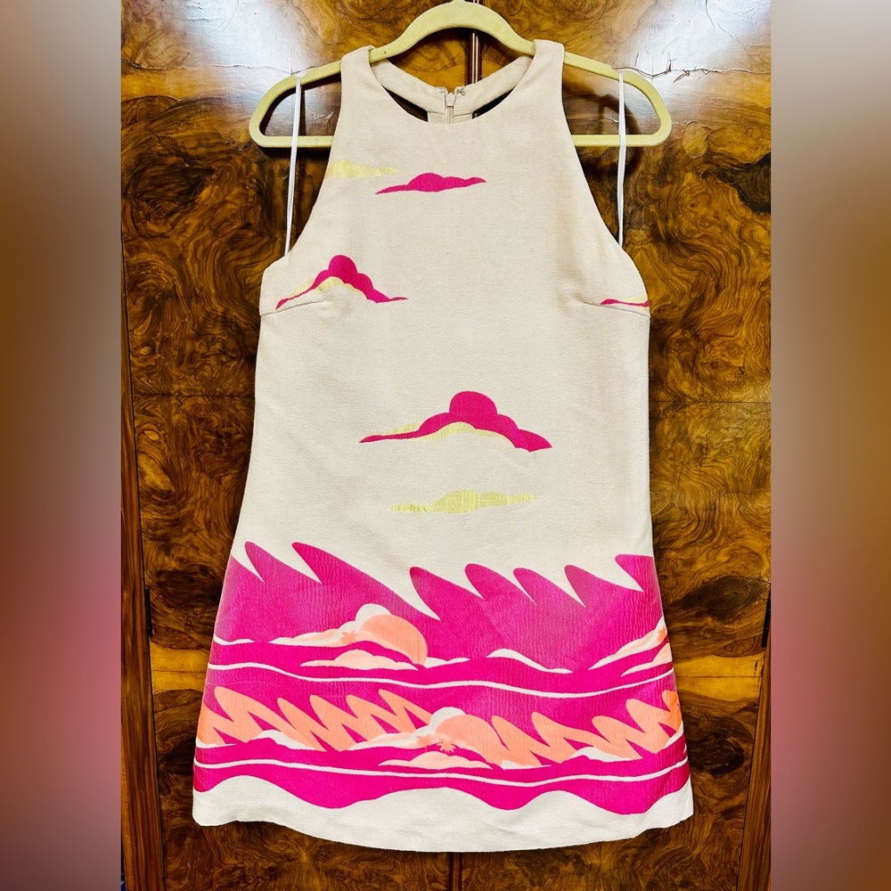 Hutch Anthropologie Sunset Jacquard T Back Shift Dress XL